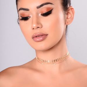 Fashion Nova Gold Choker Set Necklace Adjustable